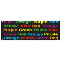 Red Yellow Blue Green Purple Banner And Sign 9  X 3  by Sarkoni