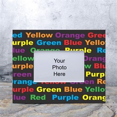 Red Yellow Blue Green Purple White Tabletop Photo Frame 4 x6  by Sarkoni