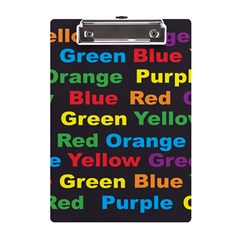 Red Yellow Blue Green Purple A5 Acrylic Clipboard by Sarkoni