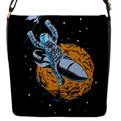 Astronaut Planet Space Science Flap Closure Messenger Bag (s) by Sarkoni