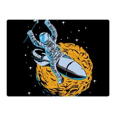 Astronaut Planet Space Science Two Sides Premium Plush Fleece Blanket (mini) by Sarkoni