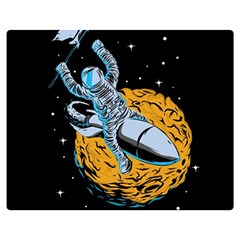 Astronaut Planet Space Science Two Sides Premium Plush Fleece Blanket (medium) by Sarkoni