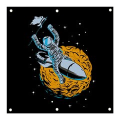 Astronaut Planet Space Science Banner And Sign 3  X 3  by Sarkoni