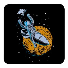 Astronaut Planet Space Science Square Glass Fridge Magnet (4 Pack) by Sarkoni