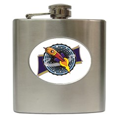 Rocket Space Clipart Illustrator Hip Flask (6 Oz) by Sarkoni