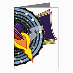 Rocket Space Clipart Illustrator Greeting Cards (pkg Of 8) by Sarkoni