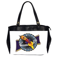 Rocket Space Clipart Illustrator Oversize Office Handbag (2 Sides) by Sarkoni