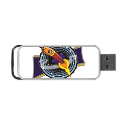 Rocket Space Clipart Illustrator Portable Usb Flash (one Side) by Sarkoni