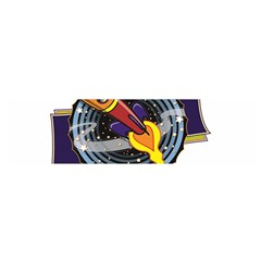 Rocket Space Clipart Illustrator Oblong Satin Scarf (16  X 60 ) by Sarkoni