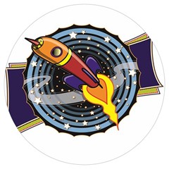 Rocket Space Clipart Illustrator Round Trivet by Sarkoni