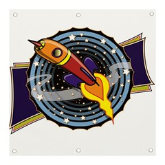 Rocket Space Clipart Illustrator Banner And Sign 3  X 3  by Sarkoni