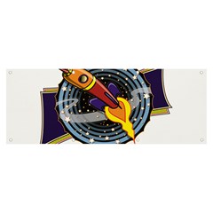 Rocket Space Clipart Illustrator Banner And Sign 8  X 3 