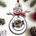 Rocket Space Clipart Illustrator Metal Snowman Ornament Front