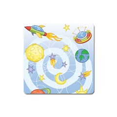 Science Fiction Outer Space Square Magnet by Sarkoni