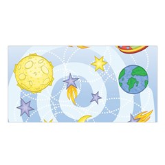 Science Fiction Outer Space Satin Shawl 45  X 80  by Sarkoni