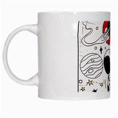 Astronaut Drawing Planet White Mug