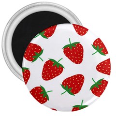 Seamless Pattern Fresh Strawberry 3  Magnets by Sarkoni