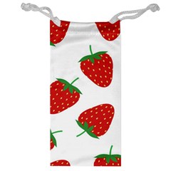 Seamless Pattern Fresh Strawberry Jewelry Bag by Sarkoni