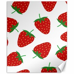 Seamless Pattern Fresh Strawberry Canvas 8  X 10  by Sarkoni