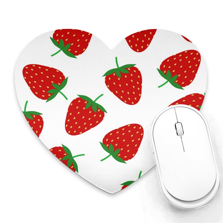 Seamless Pattern Fresh Strawberry Heart Mousepad