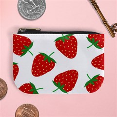 Seamless Pattern Fresh Strawberry Mini Coin Purse by Sarkoni