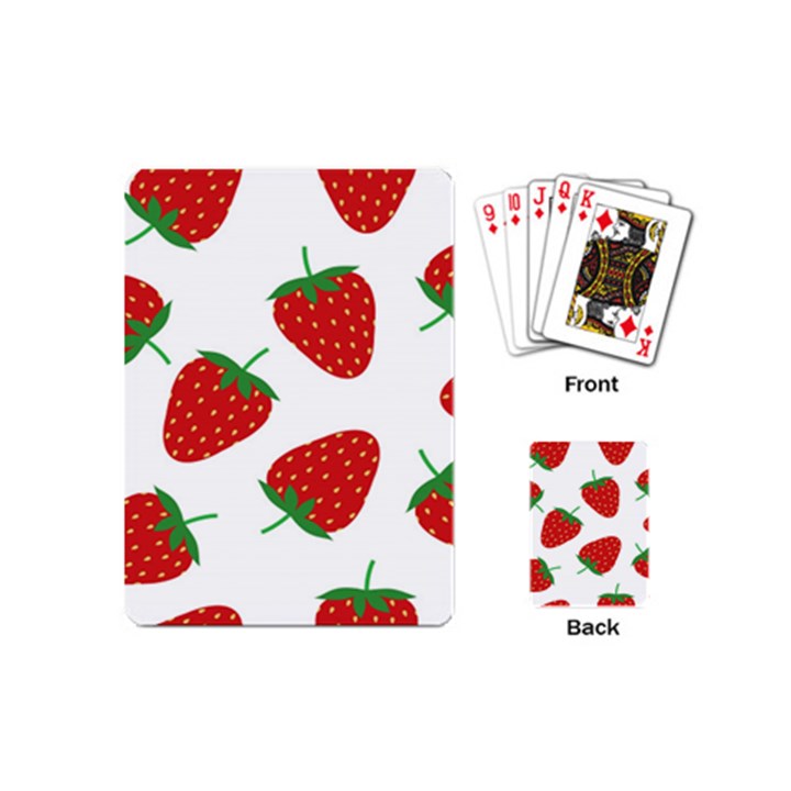 Seamless Pattern Fresh Strawberry Playing Cards Single Design (Mini)