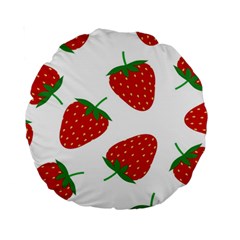 Seamless Pattern Fresh Strawberry Standard 15  Premium Round Cushions by Sarkoni