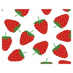 Seamless Pattern Fresh Strawberry Two Sides Premium Plush Fleece Blanket (medium) by Sarkoni