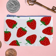 Seamless Pattern Fresh Strawberry Large Coin Purse by Sarkoni