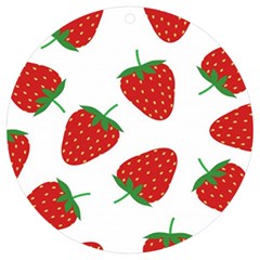 Seamless Pattern Fresh Strawberry Uv Print Acrylic Ornament Round by Sarkoni