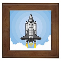 Rocket Shuttle Spaceship Science Framed Tile by Sarkoni