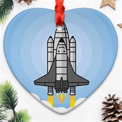 Rocket Shuttle Spaceship Science Ornament (Heart)