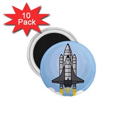 Rocket Shuttle Spaceship Science 1.75  Magnets (10 pack) 