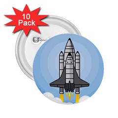 Rocket Shuttle Spaceship Science 2.25  Buttons (10 pack) 