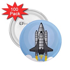 Rocket Shuttle Spaceship Science 2.25  Buttons (100 pack) 