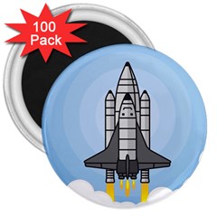 Rocket Shuttle Spaceship Science 3  Magnets (100 pack)