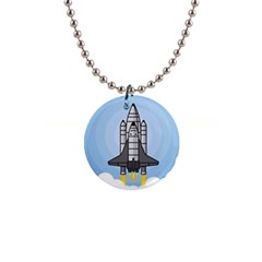 Rocket Shuttle Spaceship Science 1  Button Necklace