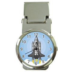 Rocket Shuttle Spaceship Science Money Clip Watches