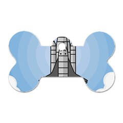 Rocket Shuttle Spaceship Science Dog Tag Bone (Two Sides)