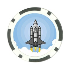 Rocket Shuttle Spaceship Science Poker Chip Card Guard by Sarkoni