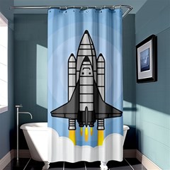 Rocket Shuttle Spaceship Science Shower Curtain 36  x 72  (Stall) 