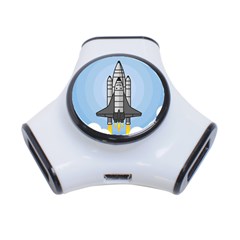 Rocket Shuttle Spaceship Science 3-Port USB Hub