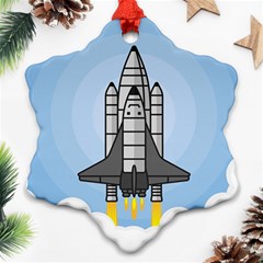 Rocket Shuttle Spaceship Science Ornament (Snowflake)