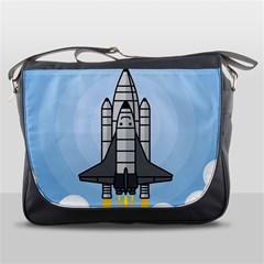 Rocket Shuttle Spaceship Science Messenger Bag