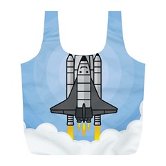 Rocket Shuttle Spaceship Science Full Print Recycle Bag (L)