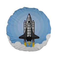 Rocket Shuttle Spaceship Science Standard 15  Premium Flano Round Cushions