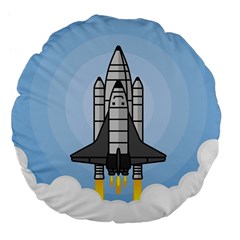 Rocket Shuttle Spaceship Science Large 18  Premium Flano Round Cushions