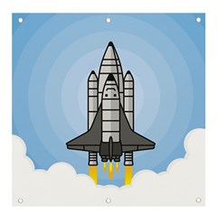 Rocket Shuttle Spaceship Science Banner And Sign 4  X 4  by Sarkoni