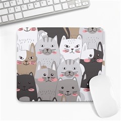 Cute Cats Seamless Pattern Large Mousepad by Sarkoni