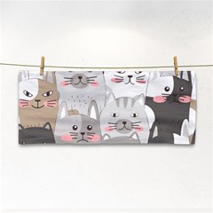 Cute Cats Seamless Pattern Hand Towel by Sarkoni